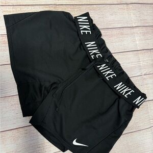 Nike Black Athletic Shorts with Elastic Waistband